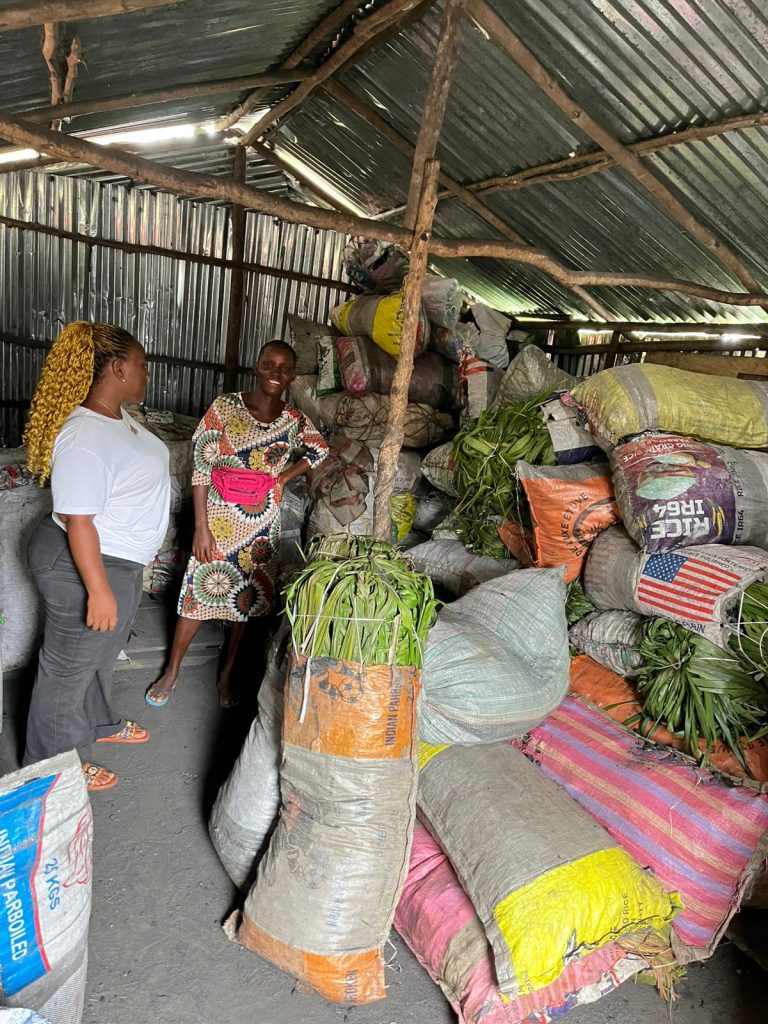 A coaching visit at a woman's place of business